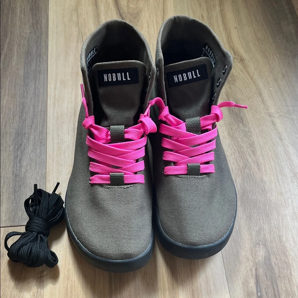 NOBULL Canvas Trainer High Ivy Black Gum Sole Women’s 8 (Men’s 6.5) EUC - Picture 4 of 9